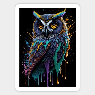 Splash Art of an Owl Sticker